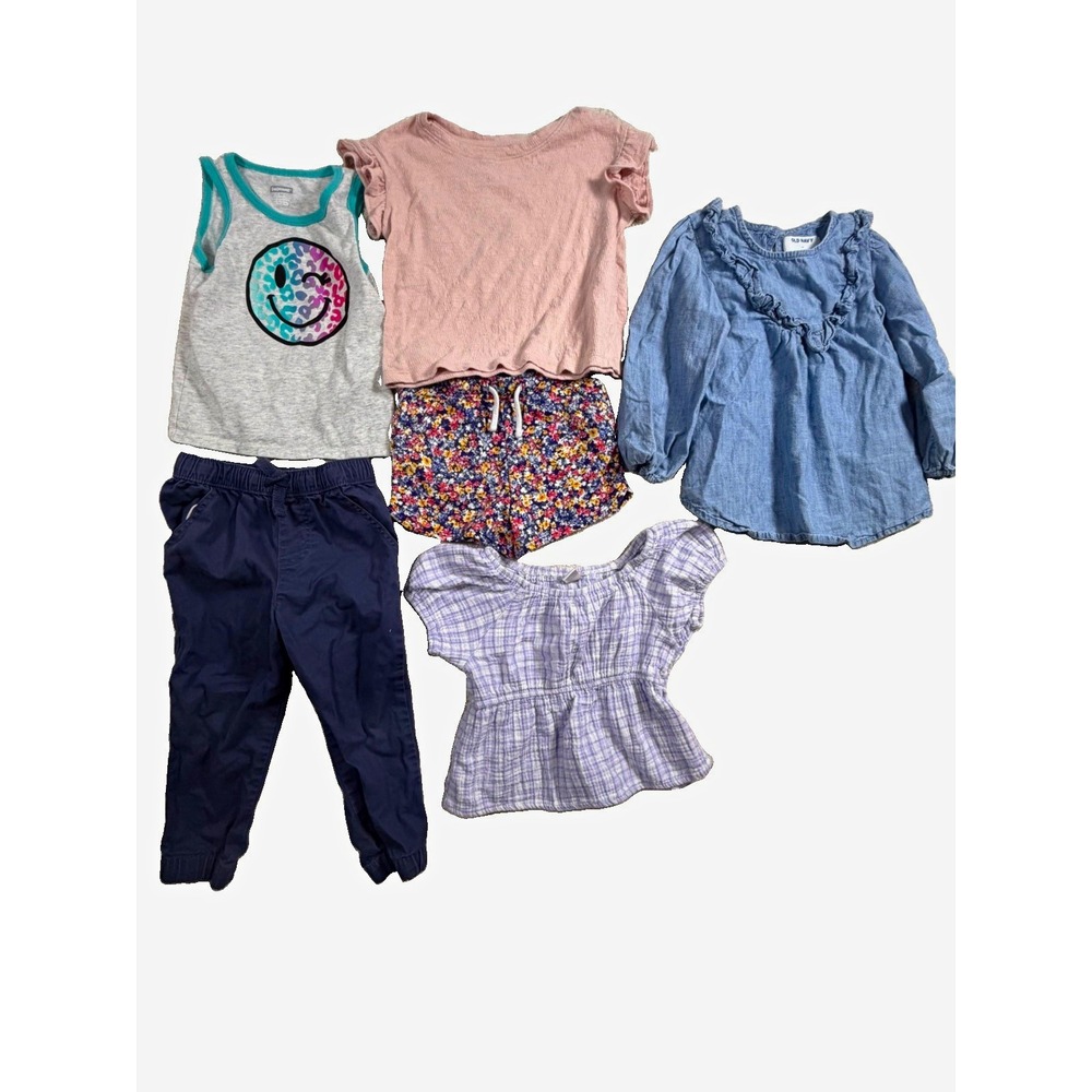 Girls Clothing Lot 7pc Size 3T 4T 5T Old Navy Cat & Jack Garanimals Tops Shorts